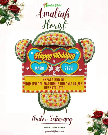 Papan Bunga Pernikahan Sumber Gading